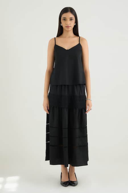 RAAS LIFE Black Beauty Top Skirt Set 