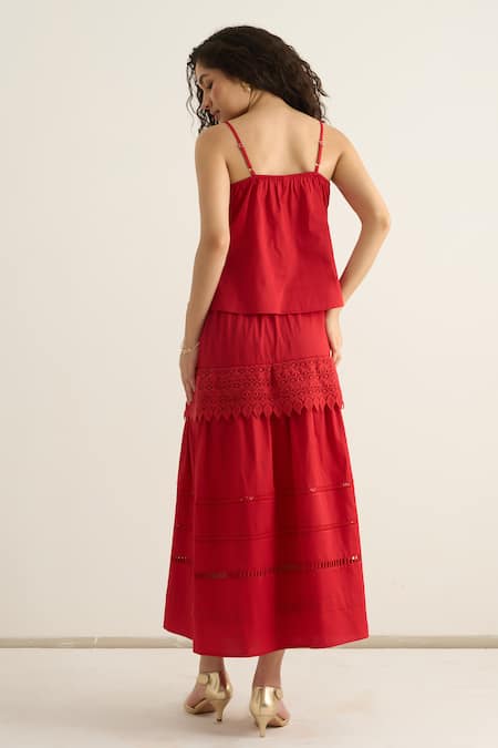 RAAS LIFE Black Beauty Sleeveless Top With Skirt 