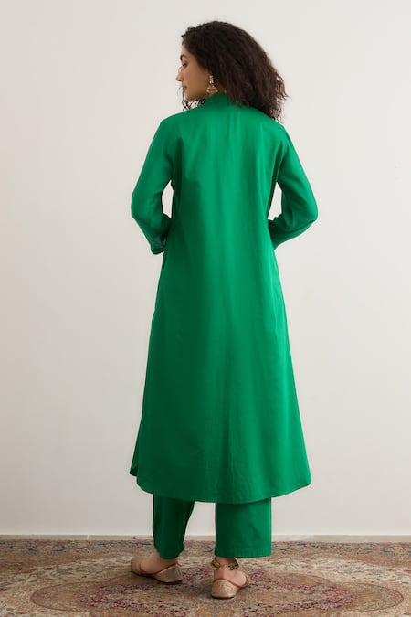 RAAS LIFE Gloria Pleated Panelled Kurta & Pant Set 