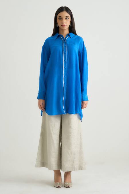 RAAS LIFE_Silver Tissue Daffodil Trouser _Online_at_Aza_Fashions