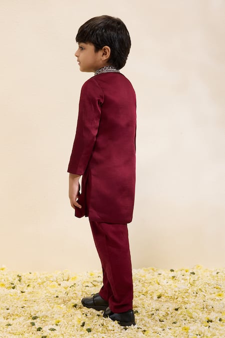 Neha Gursahani Embroidered Placket Sherwani & Narrow Pant Set 