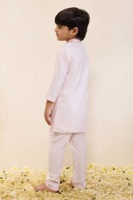 Neha Gursahani Embroidered Spun Silk Kurta & Pant Set 