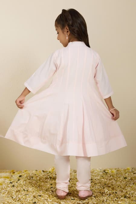 Neha Gursahani_Pink Embroidery Anarkali Kurta And Pant With Jacket _Online_at_Aza_Fashions