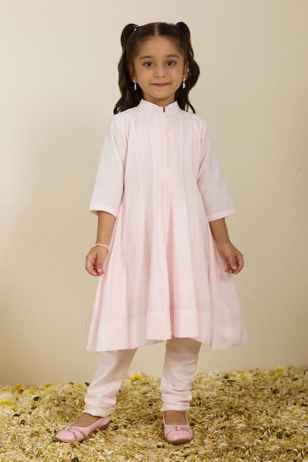 Neha Gursahani_Pink Embroidery Anarkali Kurta And Pant With Jacket _at_Aza_Fashions