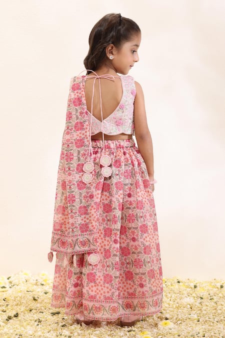 Neha Gursahani Printed Lehenga Set With Embroidered Choli & Tassels 