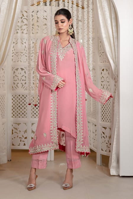 Daljit Sudan Kashmiri Aari Embroidered Jacket Kurta Set