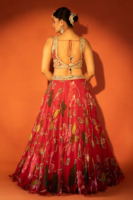 Tanu Malhotra Floral Printed Lehenga Set 