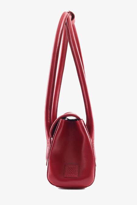 Tan & Loom_Red Seville Cherry Leather Satchel Bag _Online_at_Aza_Fashions