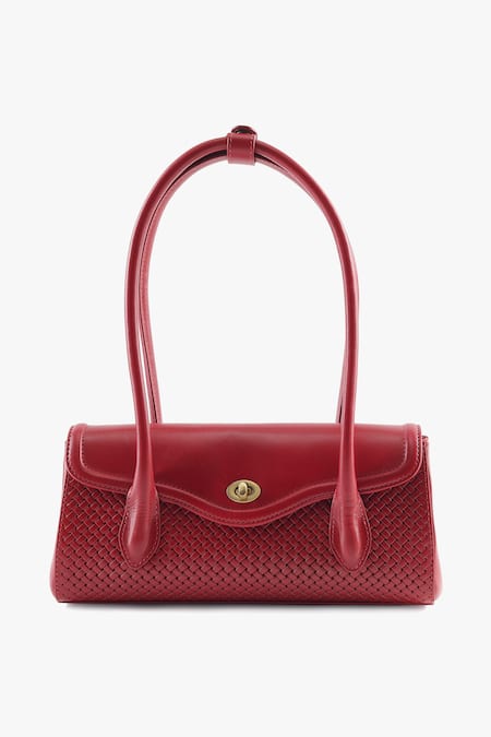 Shop_Tan & Loom_Red Seville Cherry Leather Satchel Bag _Online_at_Aza_Fashions