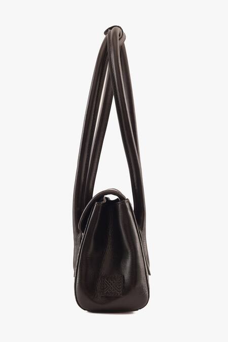 Tan & Loom_Black Seville Warm Leather Satchel Bag _Online_at_Aza_Fashions