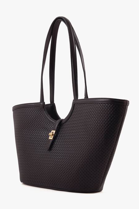 Shop_Tan & Loom_Black Amalfi Warm Leather Tote Bag _Online_at_Aza_Fashions