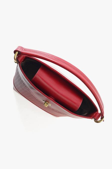 Buy_Tan & Loom_Red Portobello Cherry Leather Bucket Bag _Online_at_Aza_Fashions