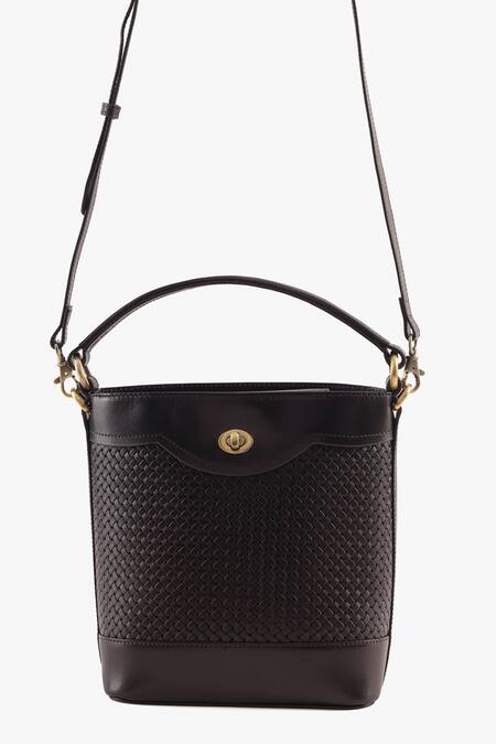 Shop_Tan & Loom_Black Portobello Warm Leather Bucket Bag _Online_at_Aza_Fashions