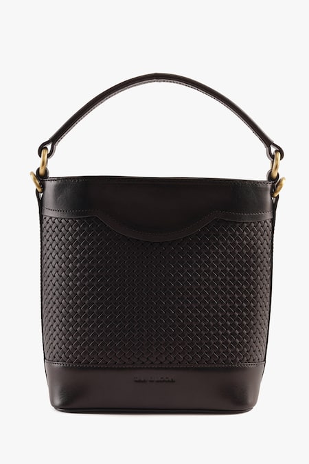 Tan & Loom Portobello Warm Black Leather Bucket Bag 