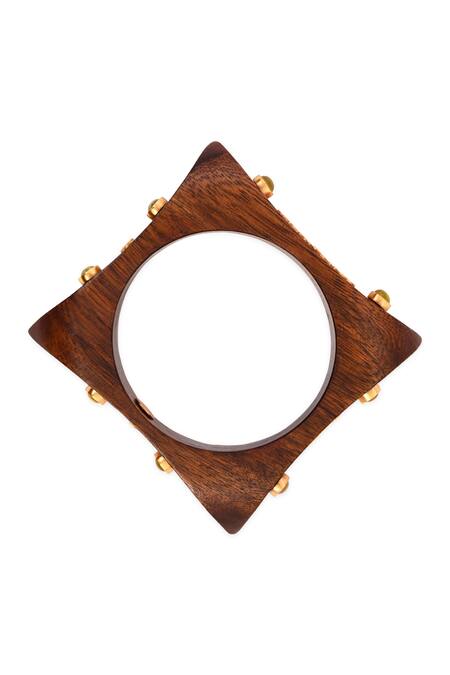 Buy_Mnsh_Brown Stones, Studs Main Apni Fav Hu Bangle - Single Pc _Online_at_Aza_Fashions