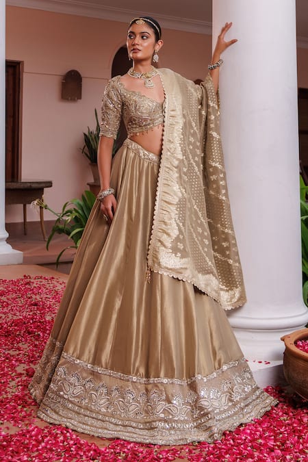 Meenagurnam Cutdana & Mirror Work Lehenga Set 