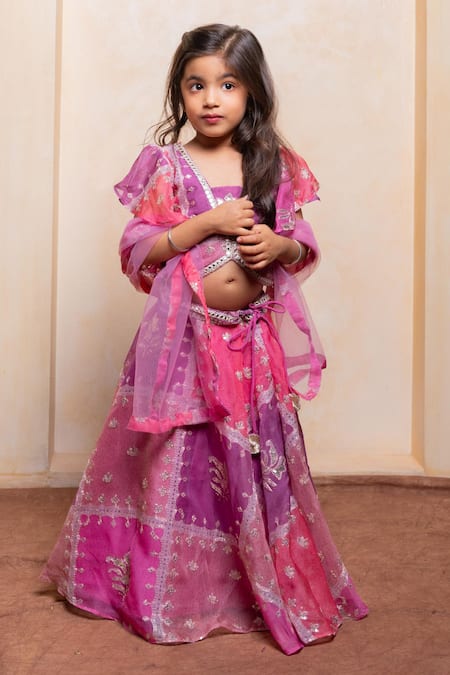 Kirti Agarwal - Pret N Couture Floral Motif Sequin Blouse Lehenga Set 