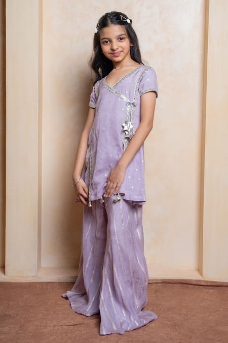 Kirti Agarwal - Pret N Couture Embroidered Polka Motif Kurta & Sharara Set 