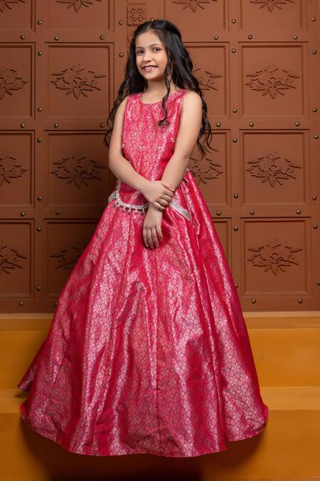 Buy Kirti Agarwal - Pret N Couture Pink Brocade, Jacquard Embroidery, Zari Motif Blouse And Lehenga Set Online at Aza Fashions Buy_Kirti Agarwal - Pret N Couture_Pink Brocade, Jacquard Embroidery, Zari Motif Blouse And Lehenga Set _Online_at_Aza_Fashions