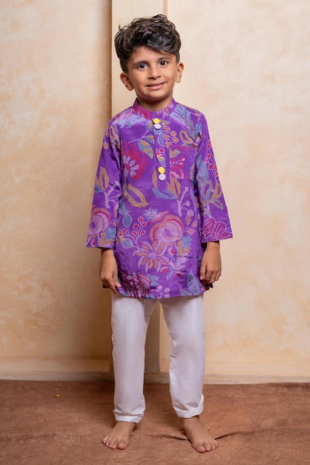 Kirti Agarwal - Pret N Couture Floral Leaf Motif Kurta & Pant Set 