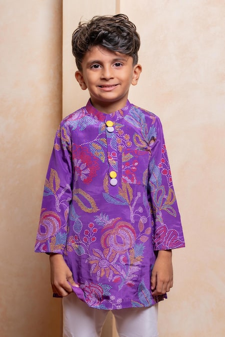 Buy Kirti Agarwal - Pret N Couture Purple Crepe, Cotton, Silk Floral Leaf Motif Kurta And Pant Set Online at Aza Fashions Buy_Kirti Agarwal - Pret N Couture_Purple Crepe, Cotton, Silk Floral Leaf Motif Kurta And Pant Set _Online_at_Aza_Fashions