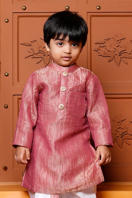 Shop Kirti Agarwal - Pret N Couture Maroon Tissue, Silk, Cotton Sequins, Shimmery Kurta And Dhoti Pant Set at Aza Fashions Shop_Kirti Agarwal - Pret N Couture_Maroon Tissue, Silk, Cotton Sequins, Shimmery Kurta And Dhoti Pant Set _at_Aza_Fashions