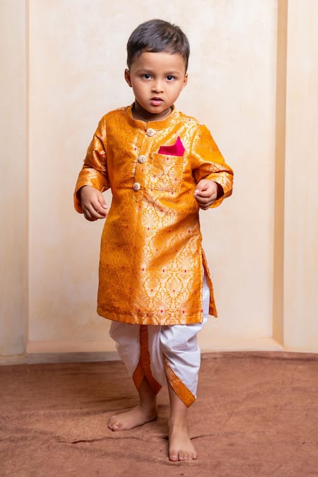 Kirti Agarwal - Pret N Couture Brocade Woven Kurta & Dhoti Pant Set 