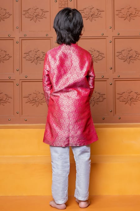 Kirti Agarwal - Pret N Couture Brocade Silk Geometric Kurta & Churidar Set 