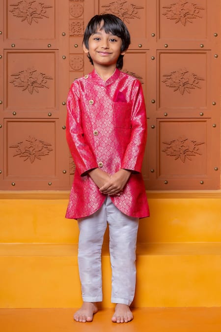 Kirti Agarwal - Pret N Couture Brocade Silk Geometric Kurta & Churidar Set 