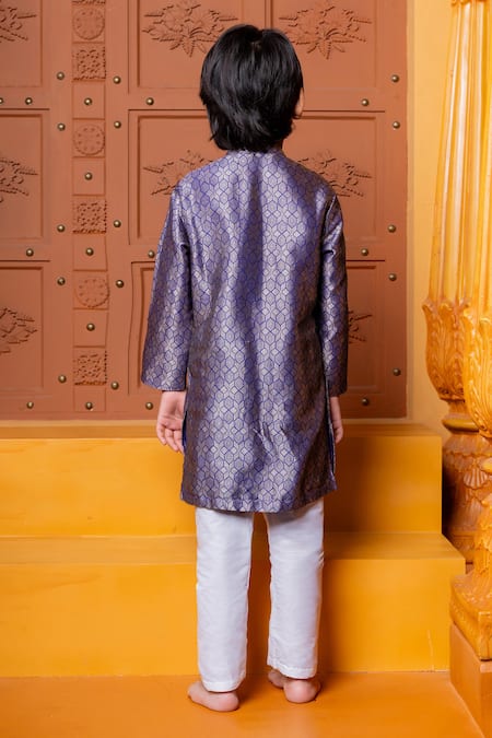 Kirti Agarwal - Pret N Couture Geometric Brocade Kurta Pyjama Set  