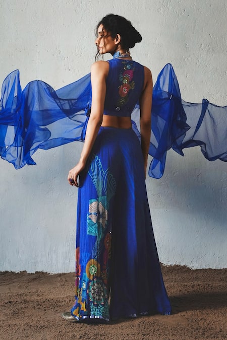 Basil Leaf Embroidered Top With Palazzo 