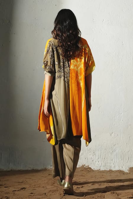 Basil Leaf Printed Jacket & Kurta Set 