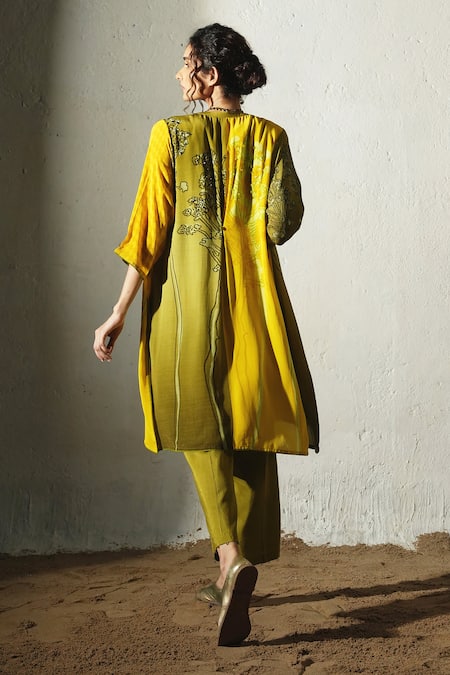 Basil Leaf Printed Jacket & Kurta Set 