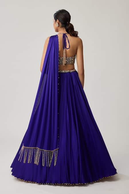 Vvani By Vani Vats Mirror Work Blouse Lehenga Set 