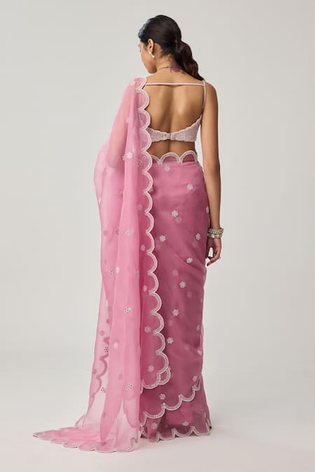 Vvani By Vani Vats Organza Embroidered Saree With Blouse 