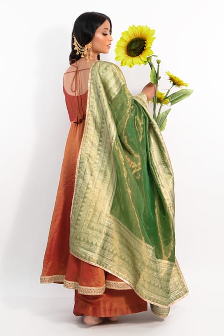 Amaltas Couture Gota Work Anarkali Sharara Set 