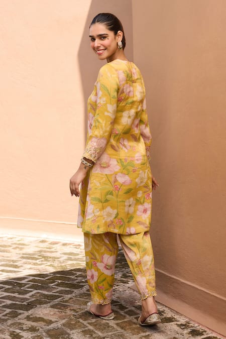 Dohr India Gulbaagh Floral Printed Kurta Set 