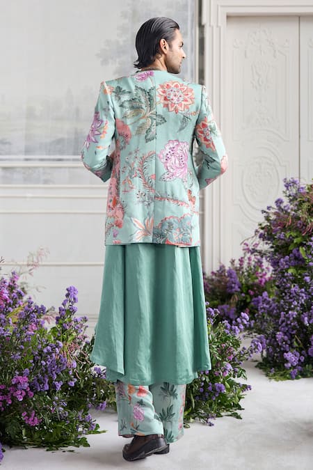 Mahima Mahajan Nawaz Fanah Print Embroidered Blazer Kurta Set 