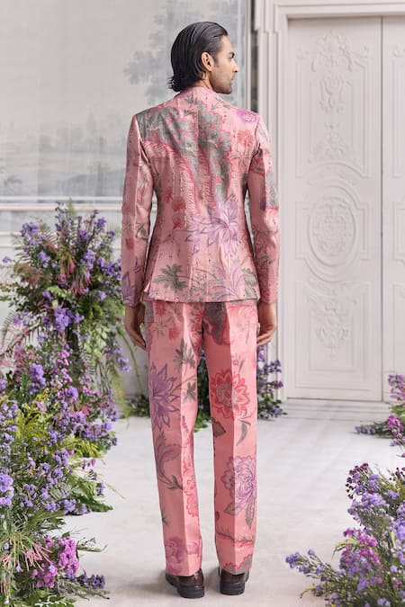 Mahima Mahajan Ameer Fanah Print Quilted Hand Embroidered Bandhgala Set 