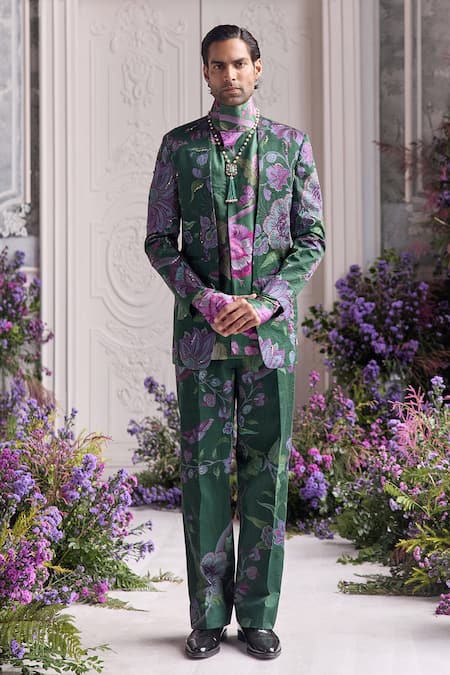 Mahima Mahajan Abram Fanah Print Embroidered Blazer Set 