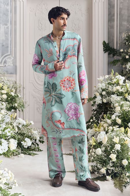 Mahima Mahajan Nadir Fanah Print Kurta & Pintuck Trouser Set 