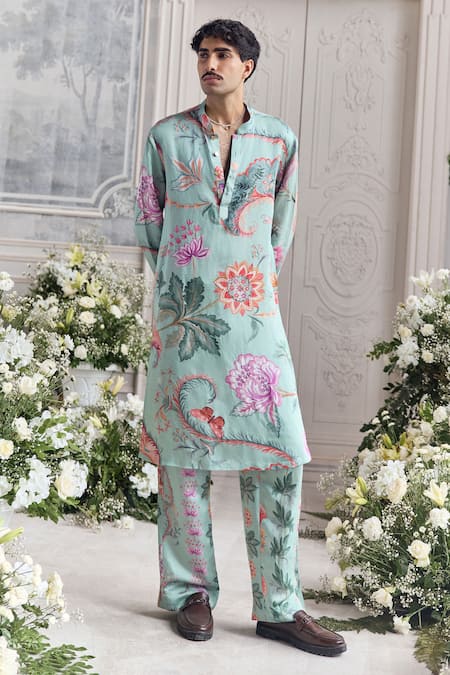 Mahima Mahajan Nadir Fanah Print Kurta & Pintuck Trouser Set 
