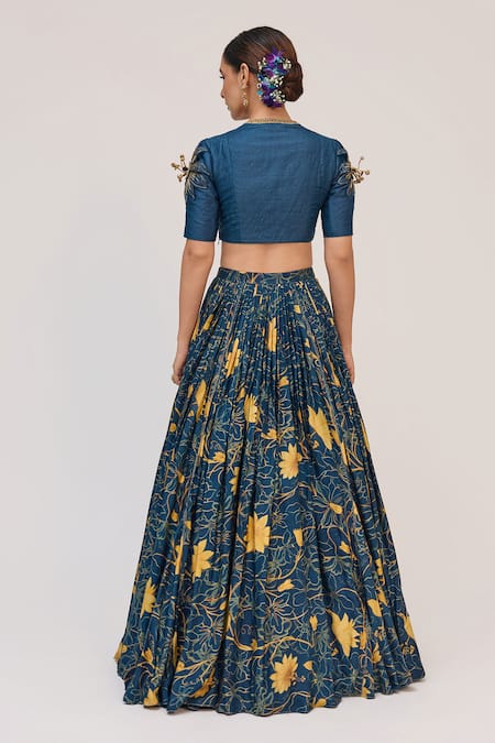 Ruchi Marodia Krishna Kamal Embroidered Lehenga Set 