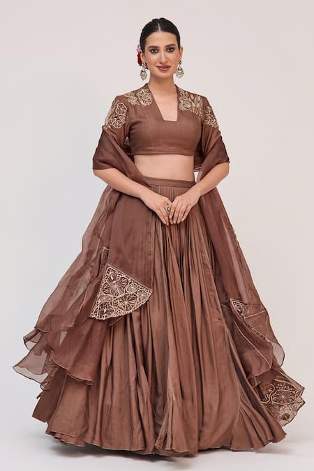 Ruchi Marodia Lotus Bloom Embroidered Lehenga Set 