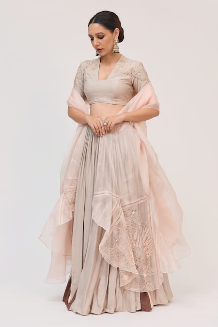 Ruchi Marodia Lotus Bloom Embroidered Lehenga Set 