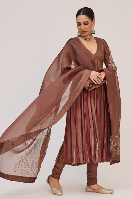 Ruchi Marodia Lotus Bloom Embroidered Anarkali Churidar Set 