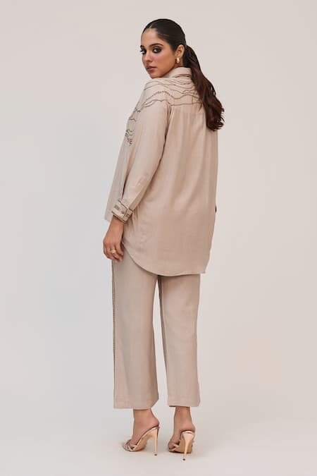 Ruchi Marodia Tree Trunk Embroidered Shirt & Pant Set 