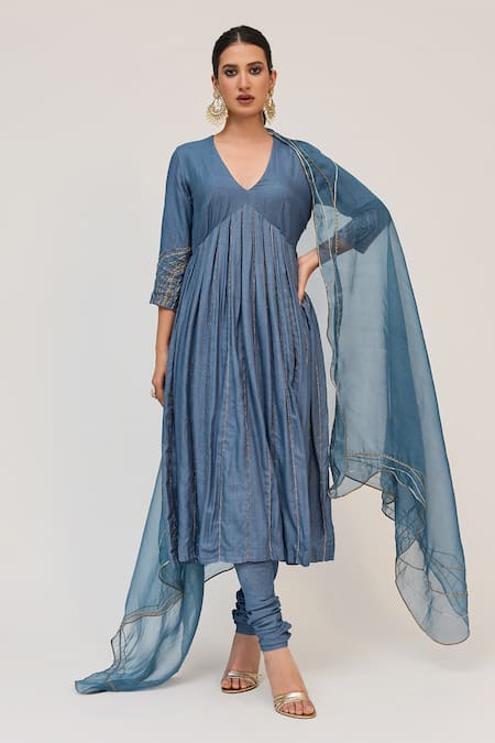 Ruchi Marodia Tree Trunk Embroidered Anarkali Set 