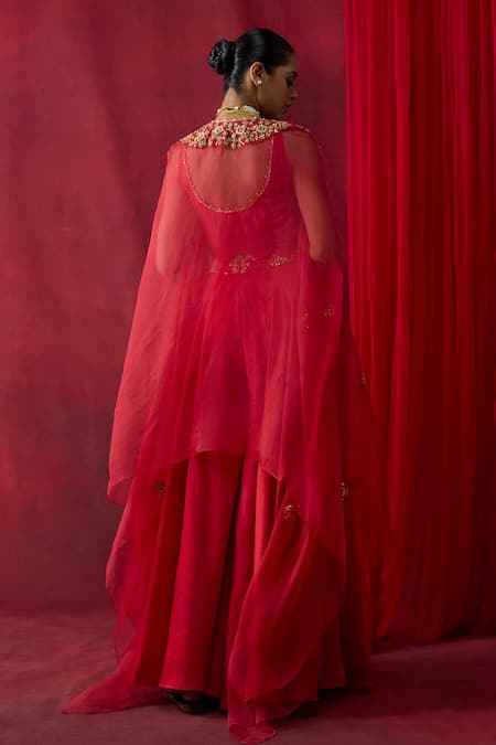 Shikha Mehta Mishka Embroidered Cape Set 