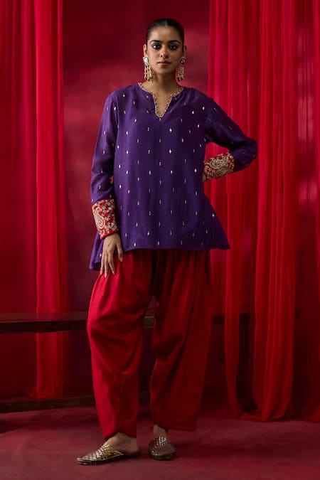 Shikha Mehta Pranaya Embroidered Top With Salwar 